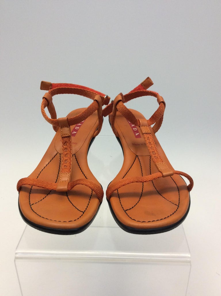 prada orange sandals