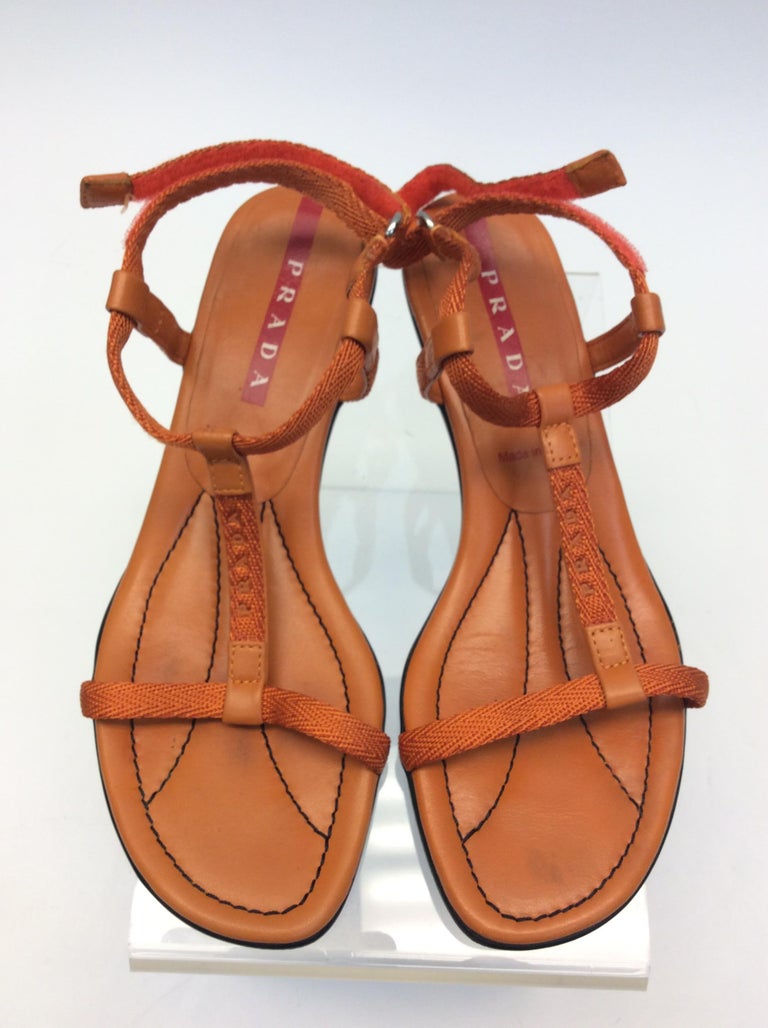 prada orange sandals