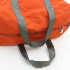 Prada Orange Tessuto Nylon Boston Duffle 860951