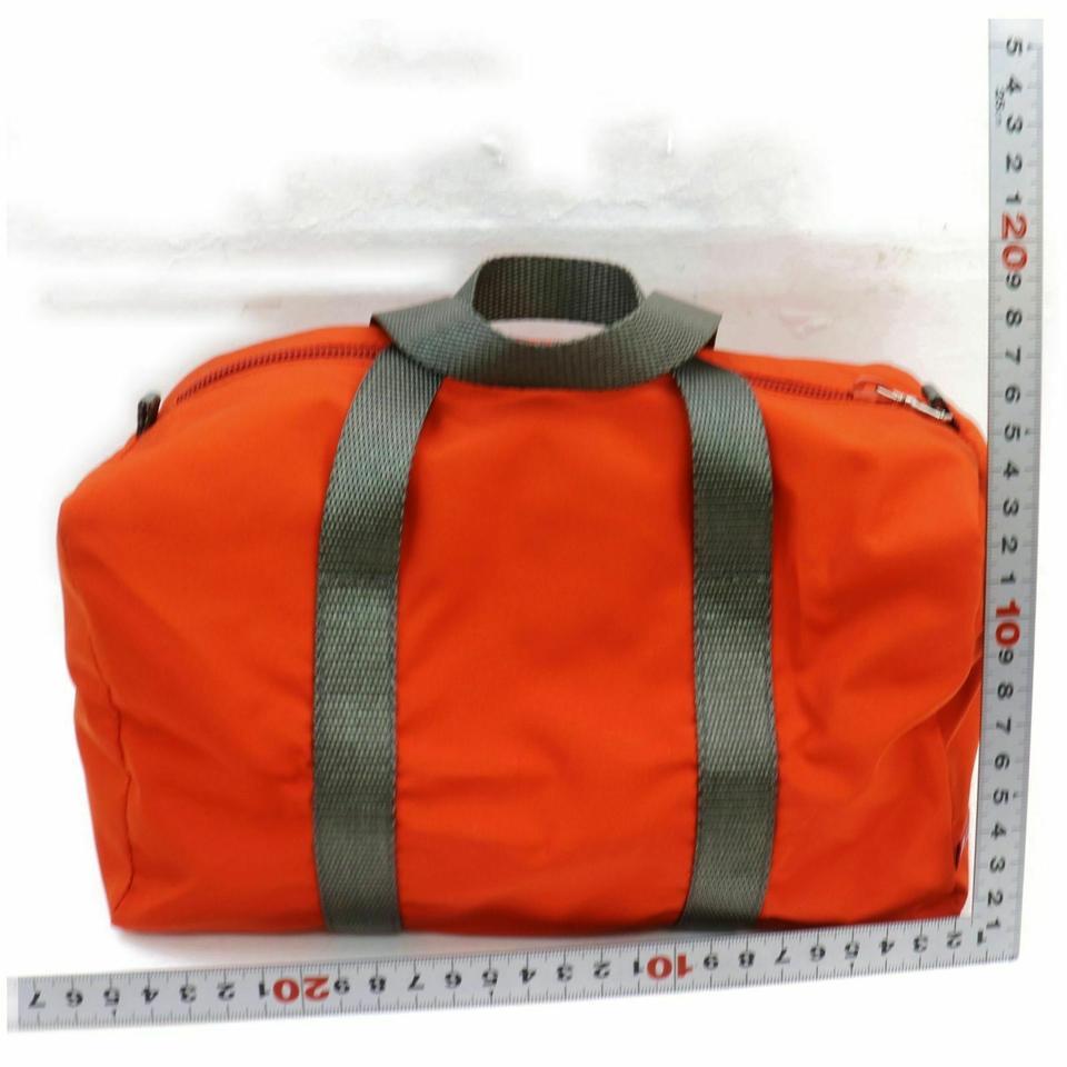 Prada Orange Tessuto Nylon Boston Duffle 860951 4