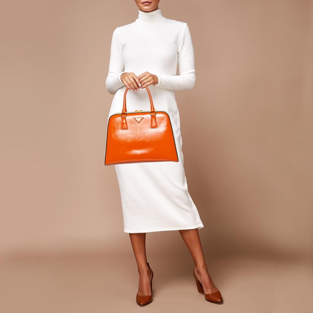 prada saffiano orange bag