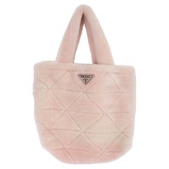 PRADA Orchidea pink SHEARLING FUR Tote Bag