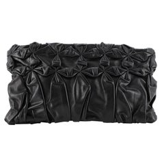 Used Prada Origami Pleated Clutch Leather Large