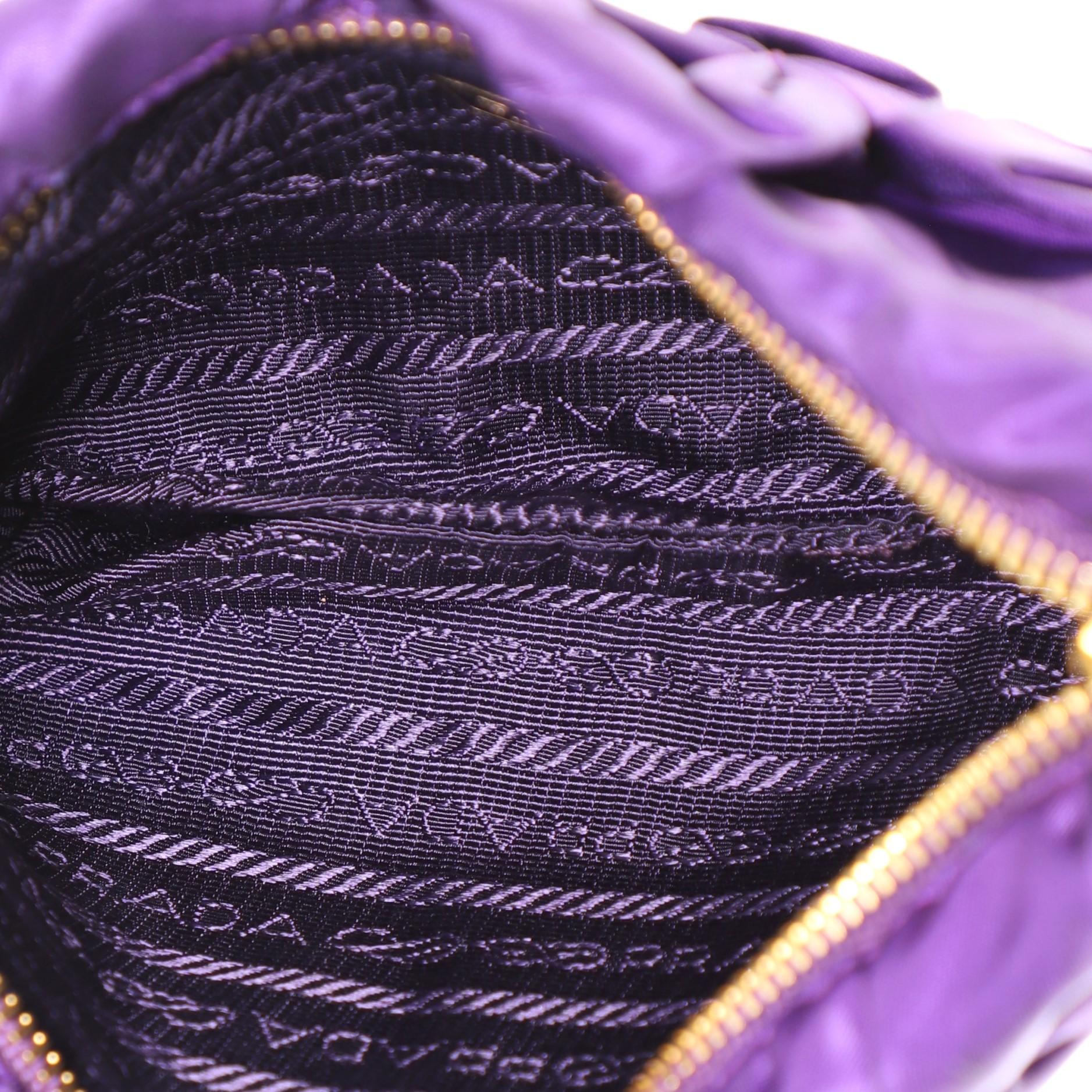 Purple Prada Origami Pleated Clutch Tessuto Small