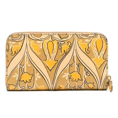 Prada ornate-print saffiano leather continental wallet