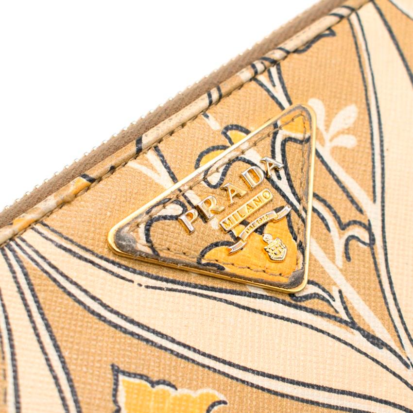 Prada ornate-print saffiano leather continental wallet 1