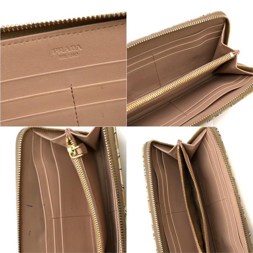 Prada ornate-print saffiano leather continental wallet 4