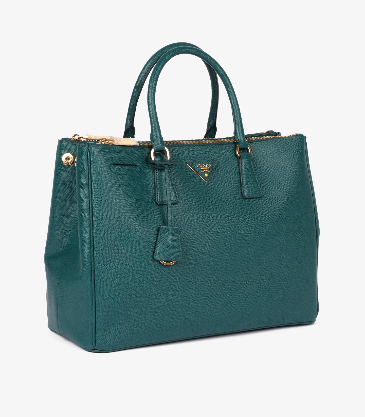 Blue Prada Ottanio Saffiano Lux Leather Special Order Large Galleria Tote