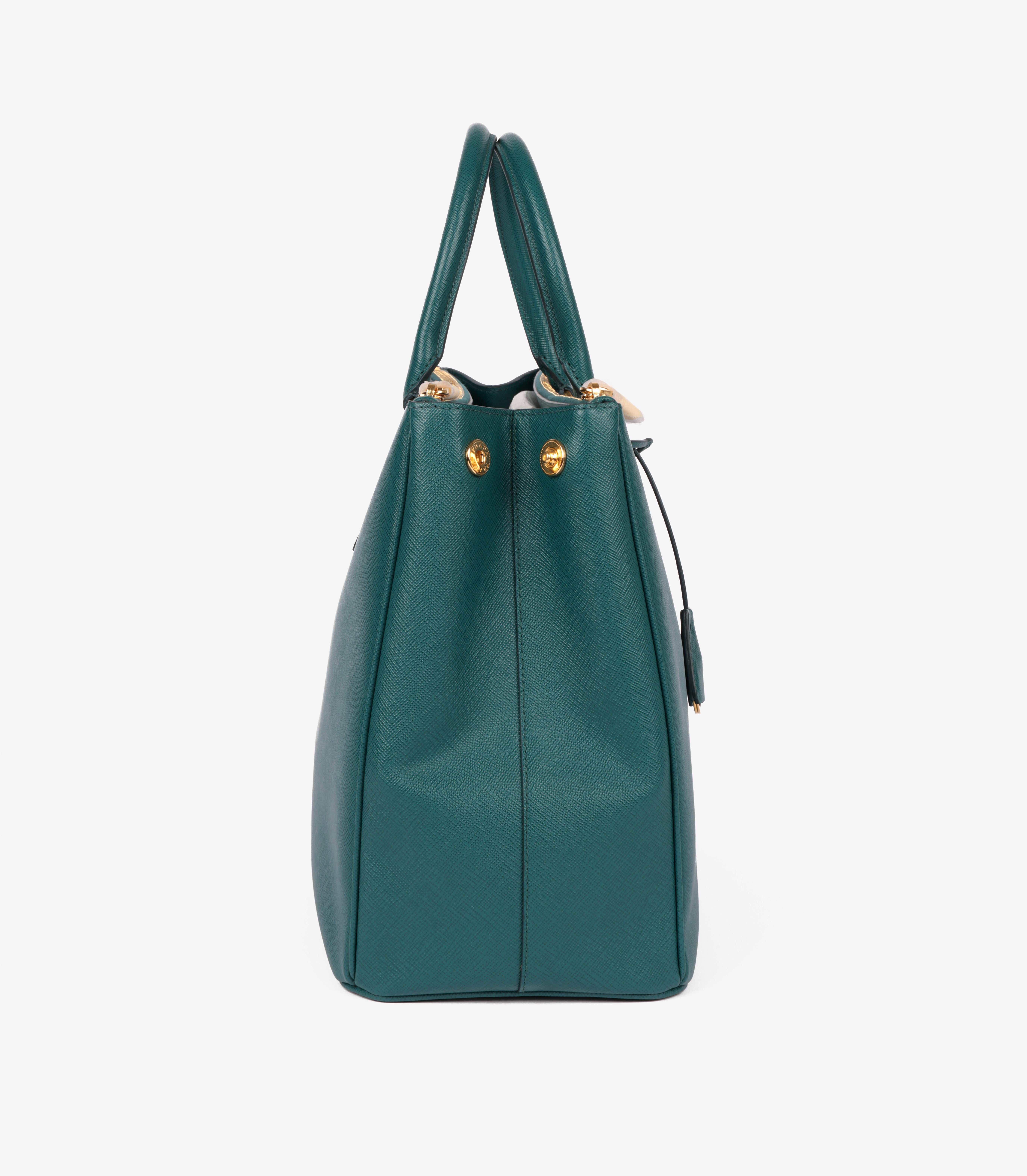 Prada Ottanio Saffiano Lux Leather Special Order Large Galleria Tote In Excellent Condition In Bishop's Stortford, Hertfordshire