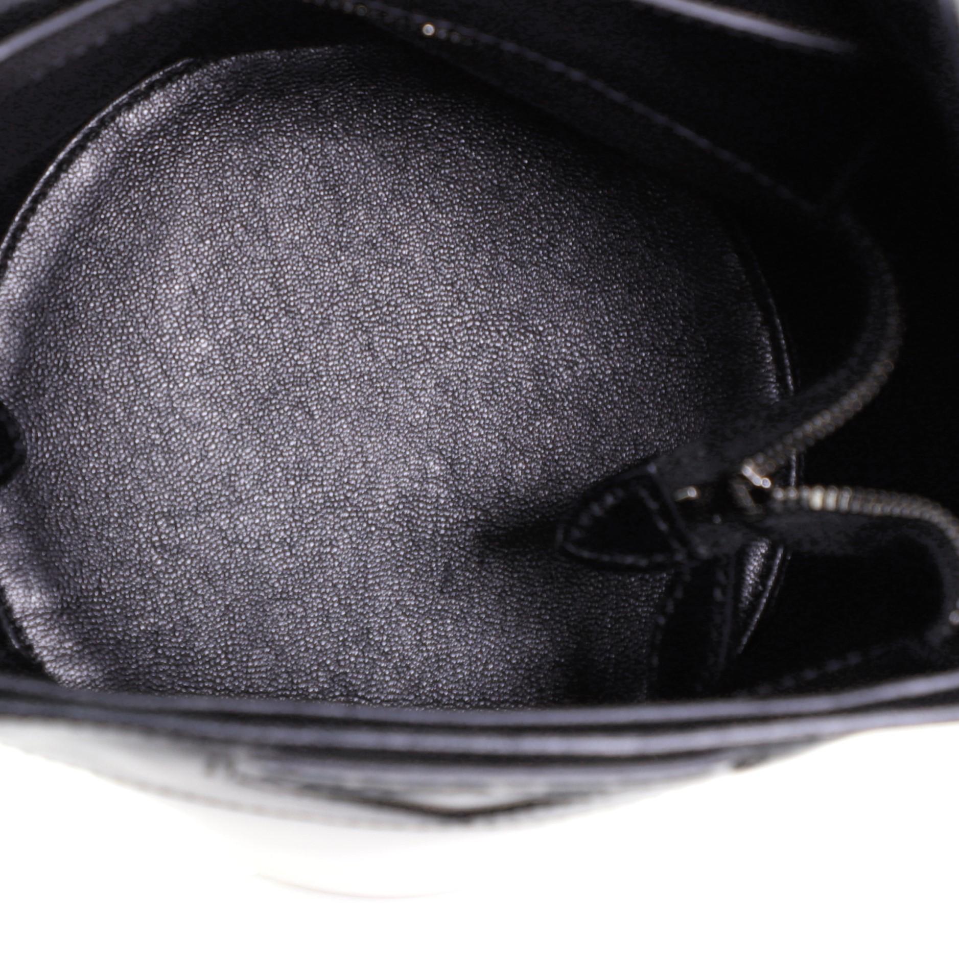 Black Prada Ouverture Bucket Bag Leather