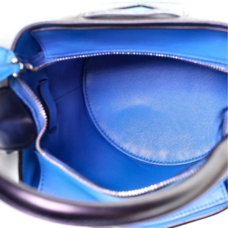Blue Prada Ouverture Bucket Bag Leather