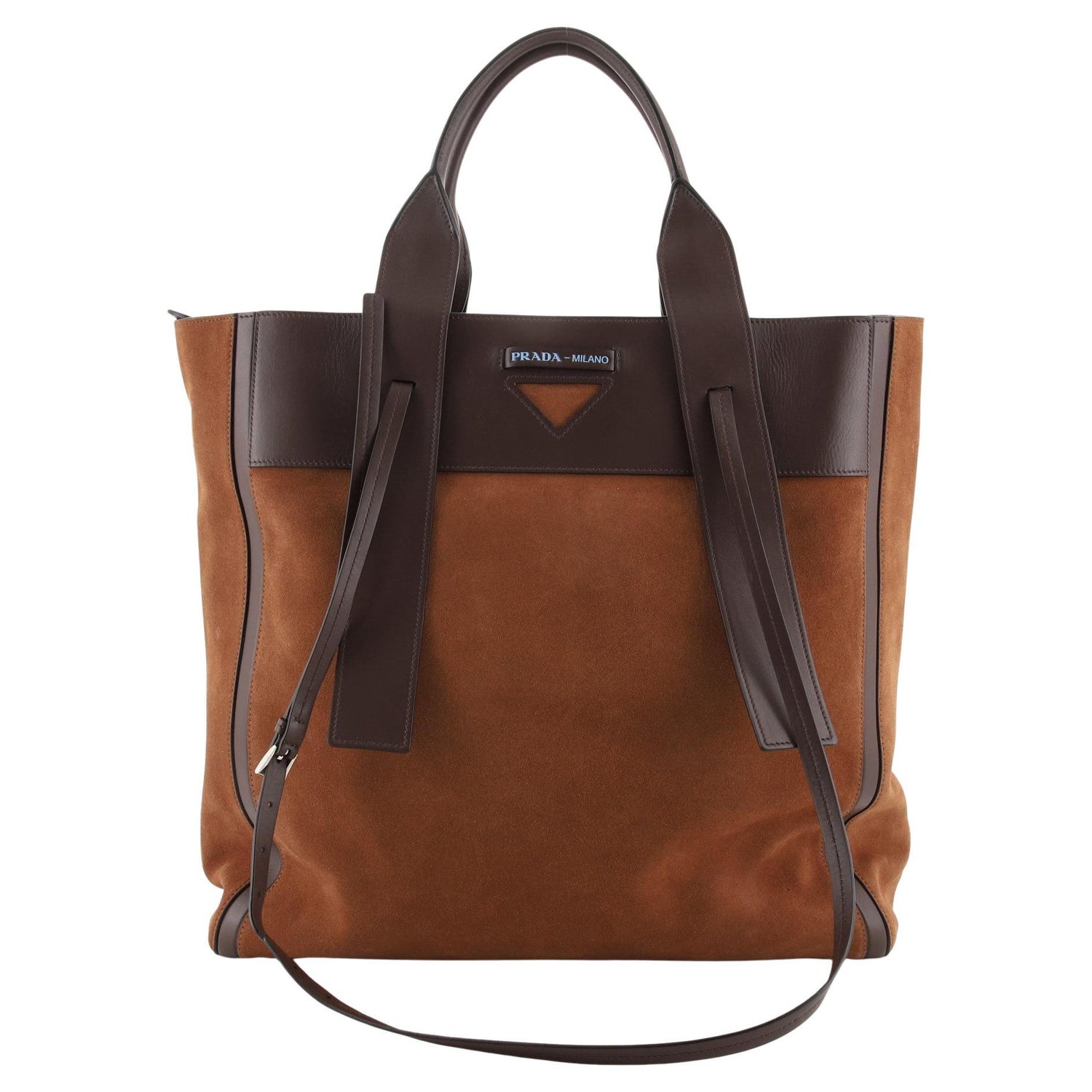 Prada Ouverture Tote Suede and Leather Large at 1stDibs