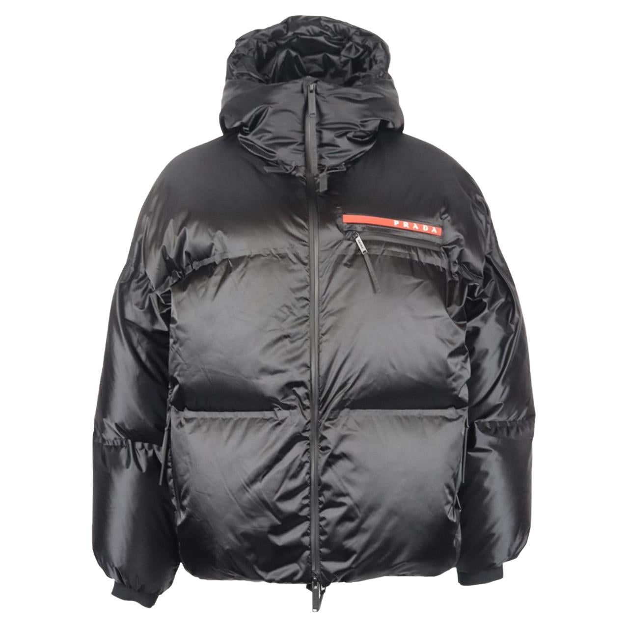 Prada Oversized Hooded Quilted Shell Down Jacket Xsmall