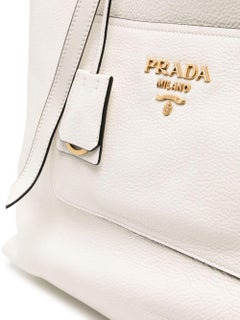 Prada Oxygen Vitello Leather Front Pocket Tote