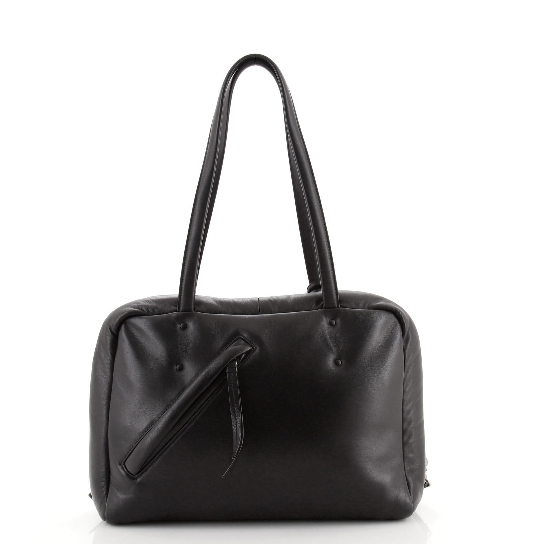 Prada Padded Bowler Bag Nappa Leather Medium In Good Condition In NY, NY
