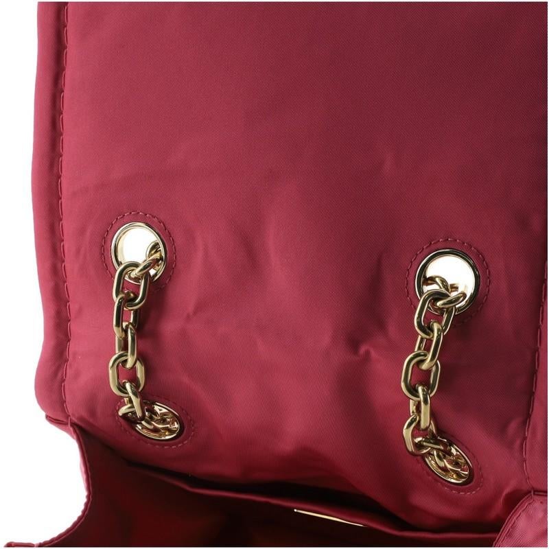 Pink Prada Padded Chain Flap Bag Tessuto Small