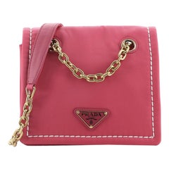 Prada Padded Chain Flap Bag Tessuto Small