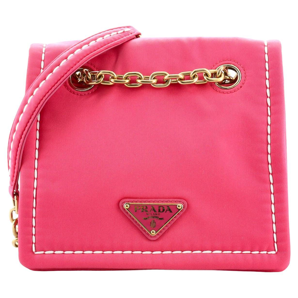 Prada Padded Chain Flap Bag Tessuto Small