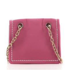 Prada Padded Chain Flap Bag Tessuto Small Pink