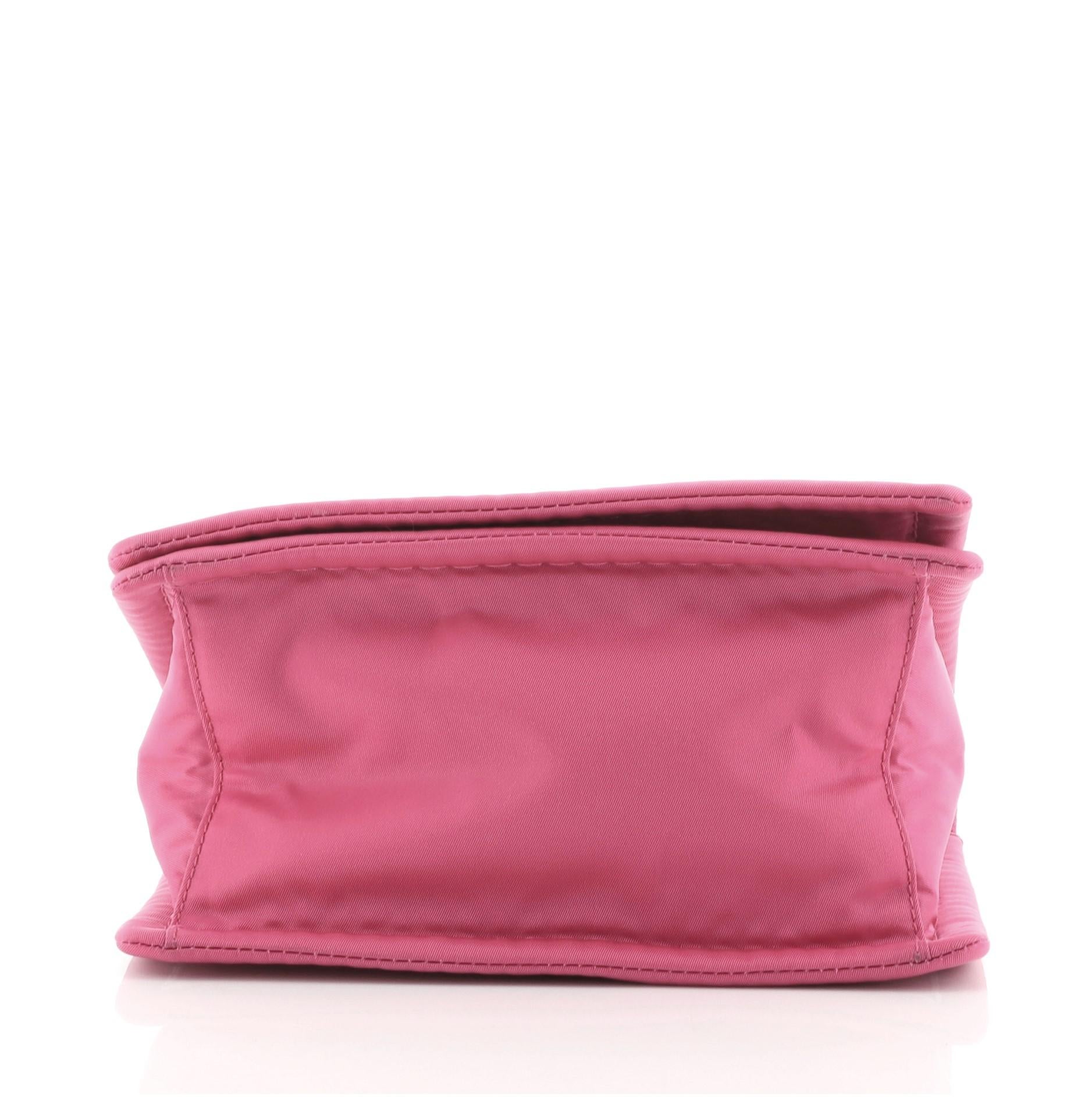 Prada Padded Chain Flap Bag Tessuto Small Pink In Good Condition In Irvine, CA