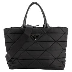 Prada Padded Tote Bag Quilted Re-Nylon with Leather Medium
