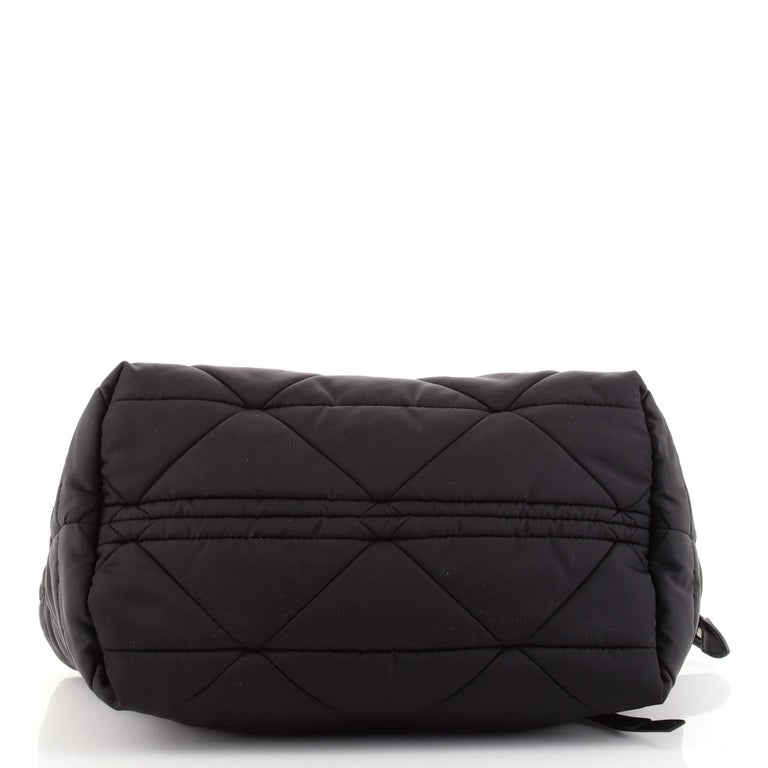 Prada Padded Tote Bag Quilted Re-nylon With Leather Small Auction