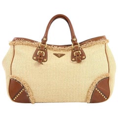 Prada Paglia Tote Raffia with Leather Large