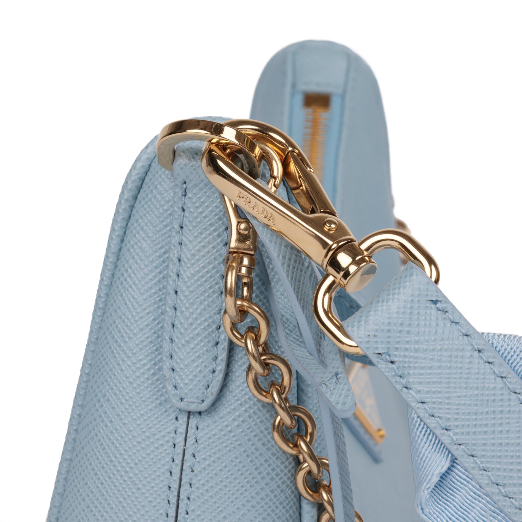 PRADA Pale Blue Saffiano Leather Re-Edition 2005 Multi Bag 2