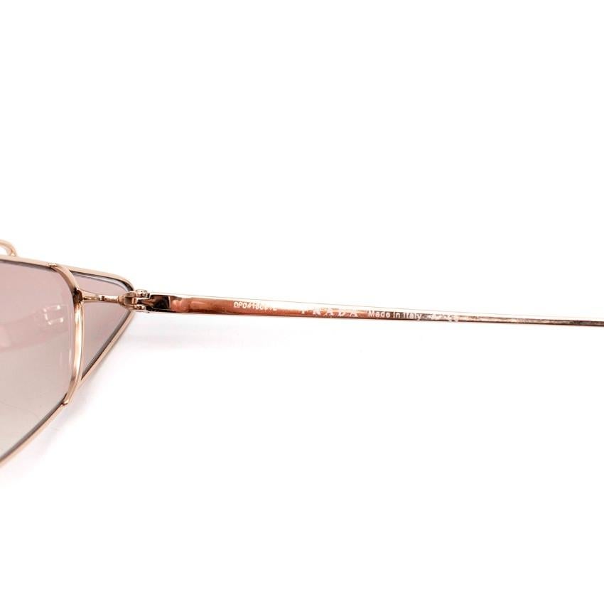 Women's Prada Pale-Gold Triangle Cat Eye Sunglasses