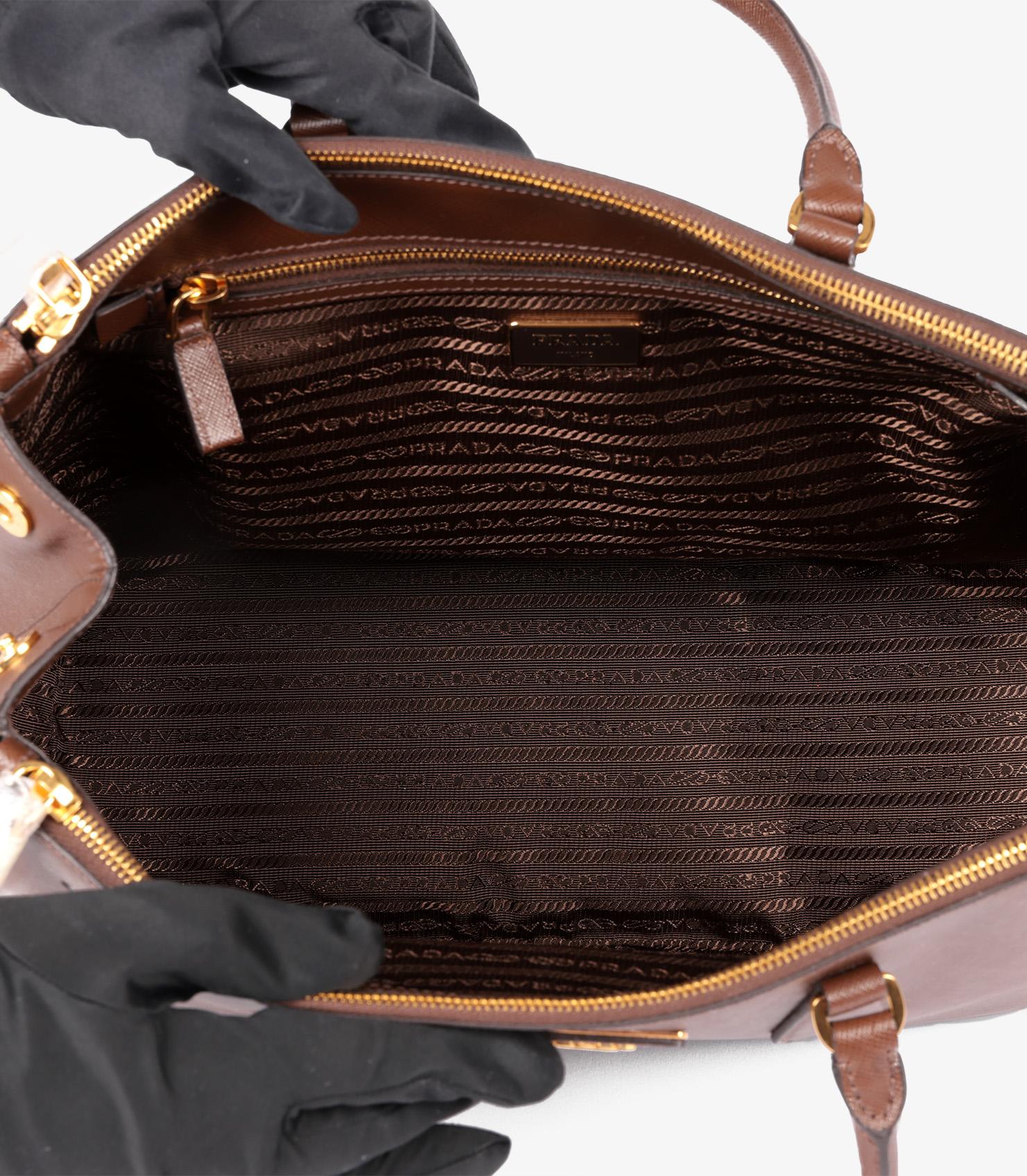 Prada Palissandro Saffiano Lux Leather Large Galleria Tote 5