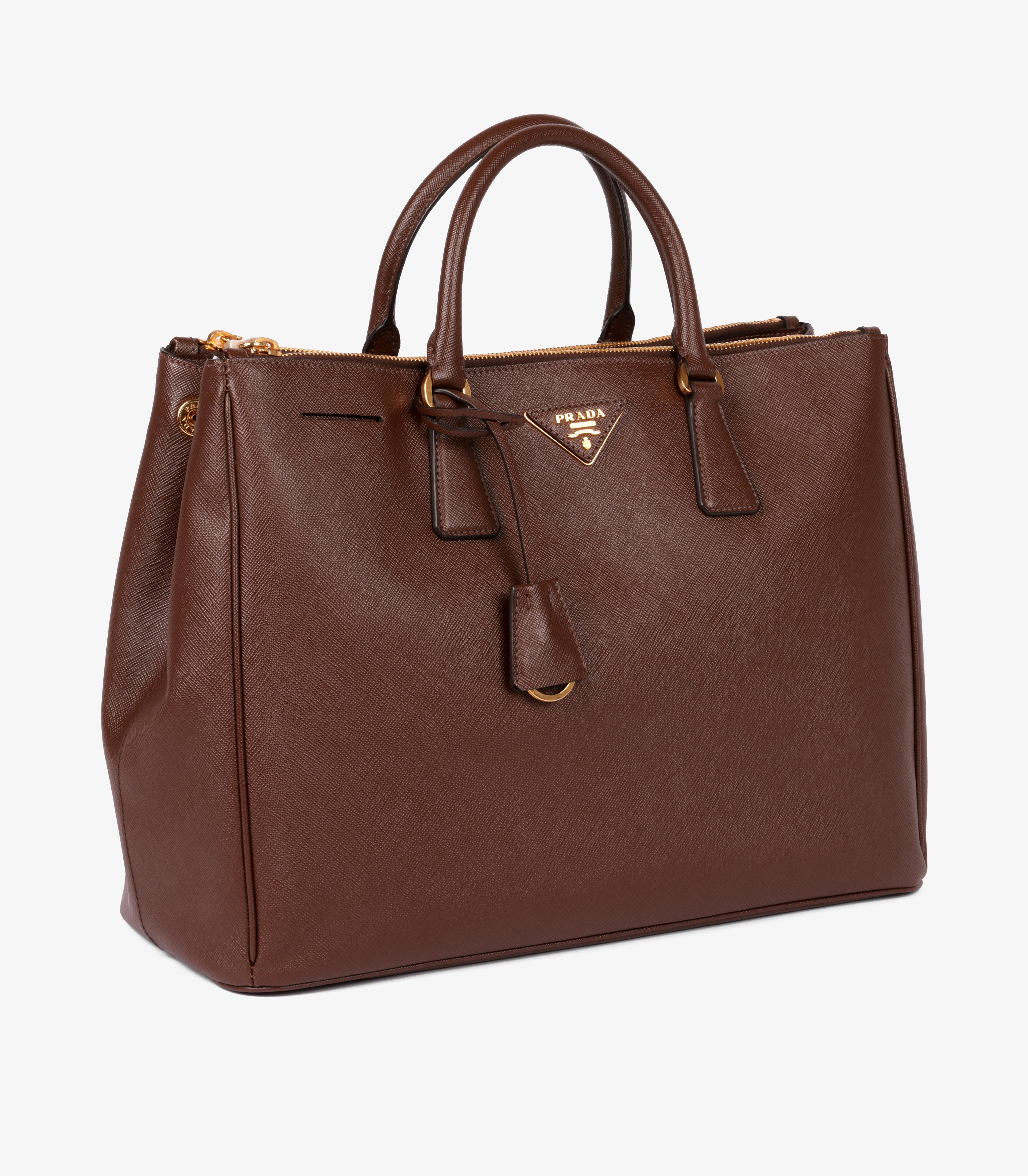 Brown Prada Palissandro Saffiano Lux Leather Large Galleria Tote