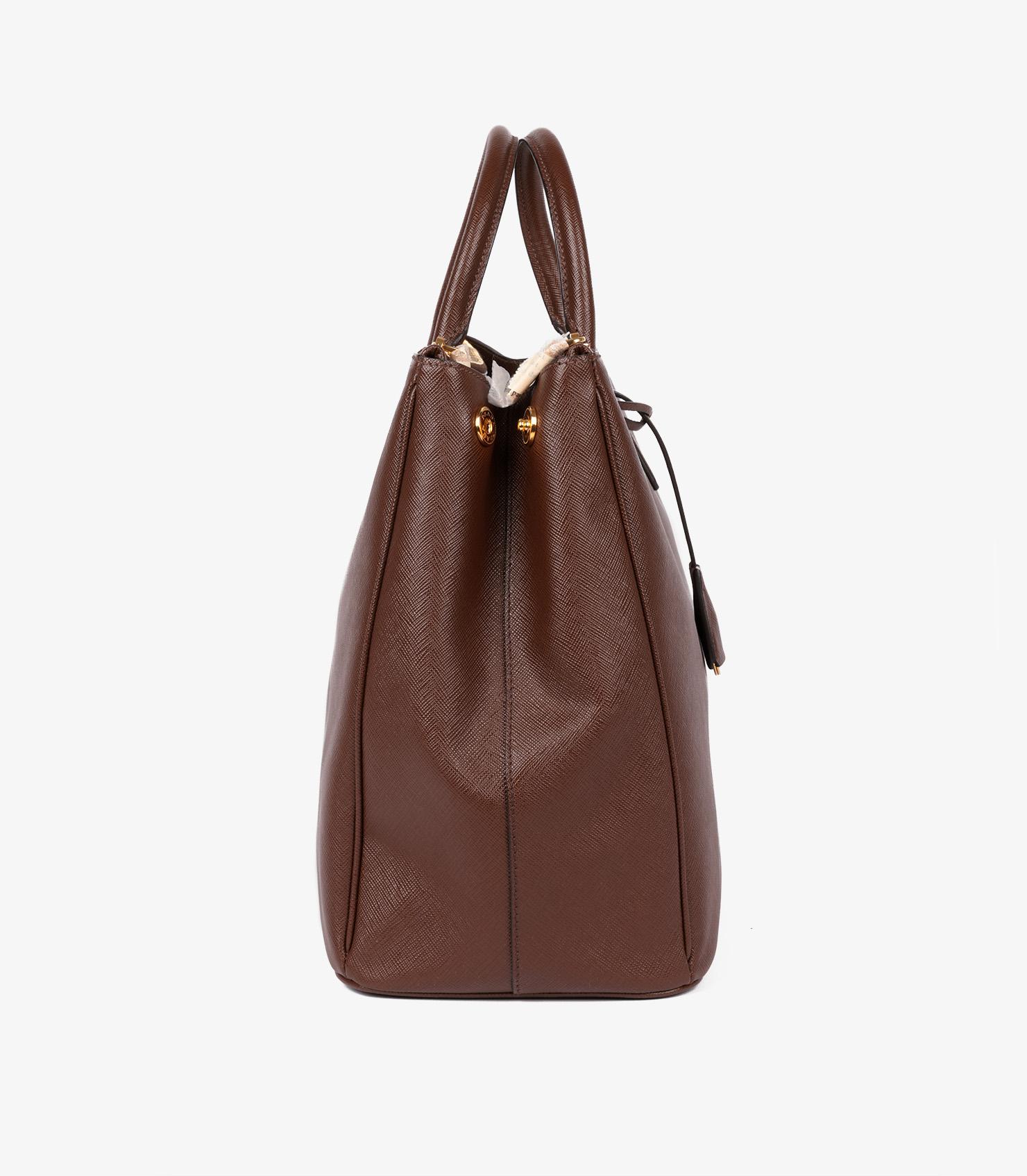 Women's or Men's Prada Palissandro Saffiano Lux Leather Large Galleria Tote
