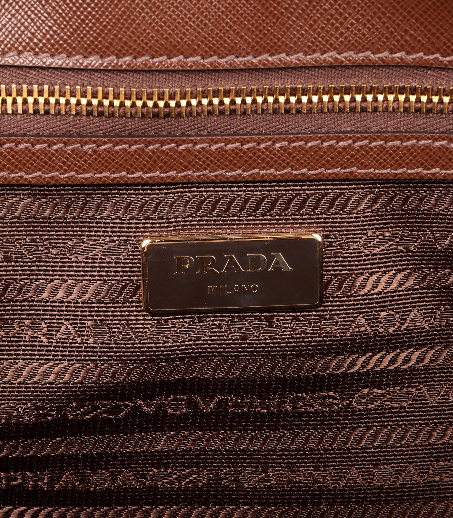 Prada Palissandro Saffiano Lux Leather Large Galleria Tote 4