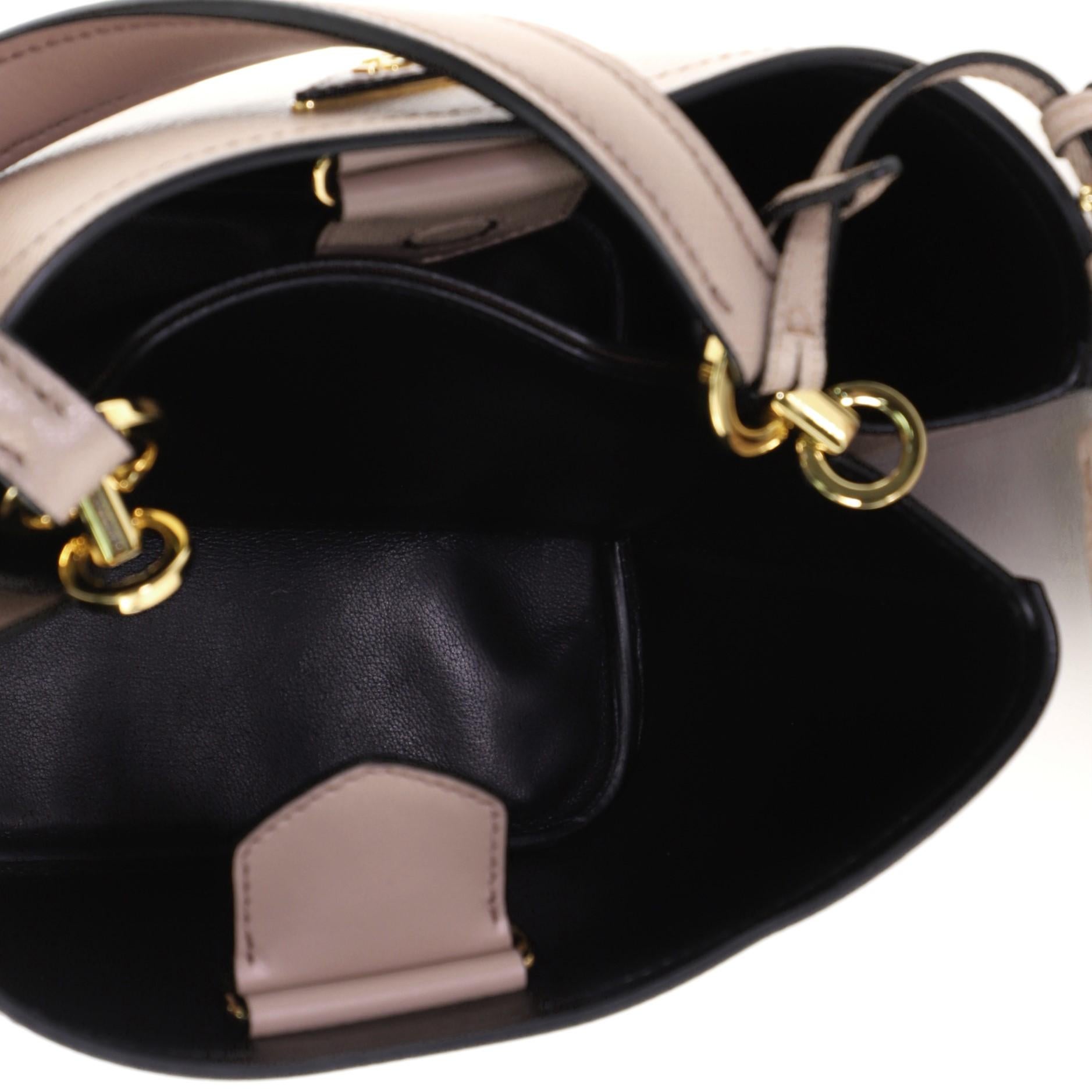 Beige Prada Panier Bucket Bag Saffiano Leather Medium