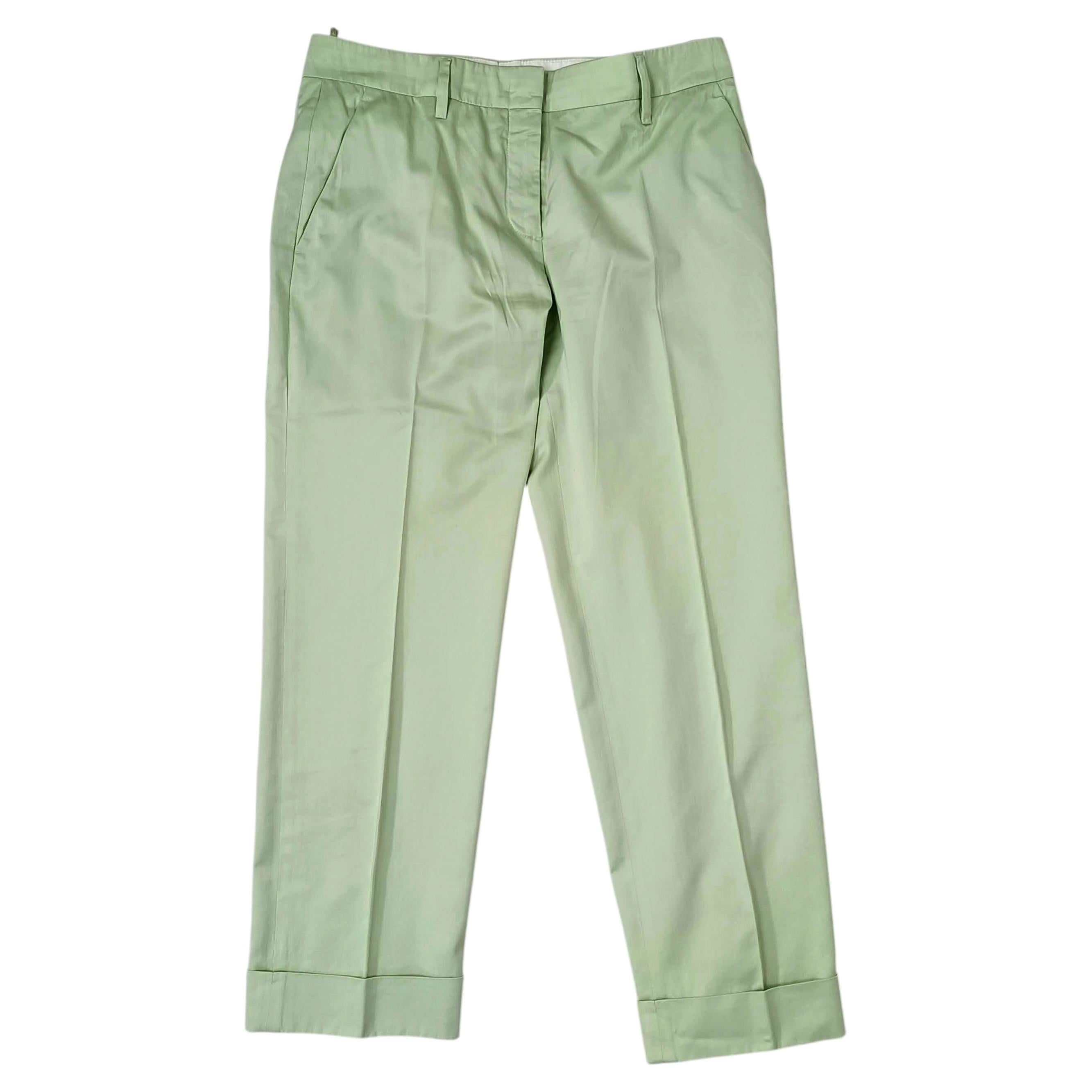 Prada light green pants from the 2000s For Sale