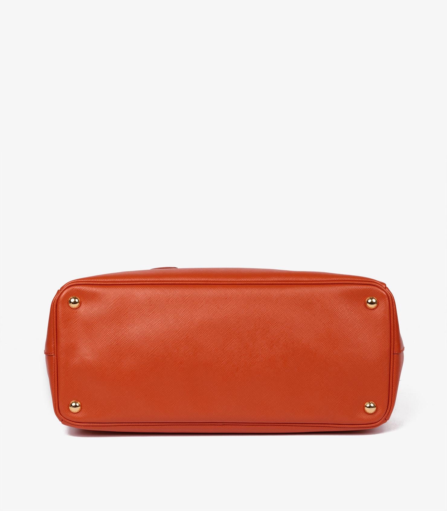 Prada Papaya Saffiano Lux Leather Large Galleria Tote 1