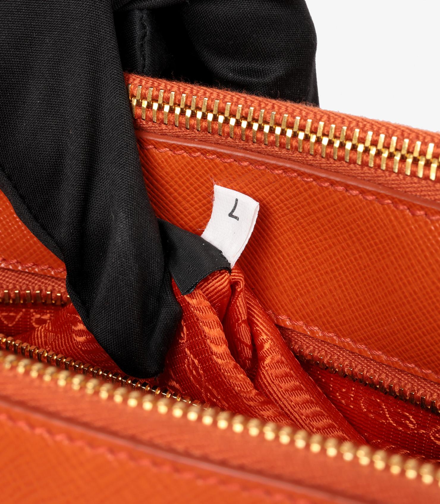 Prada Papaya Saffiano Lux Leather Large Galleria Tote 4