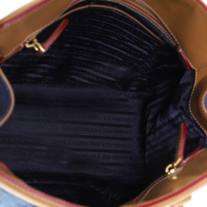 Women's or Men's Prada Parabole Handbag Denim and Saffiano Medium