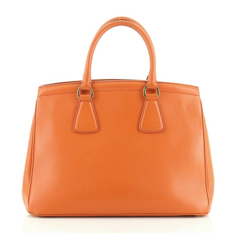 Orange Prada Parabole Handbag Saffiano Leather Medium