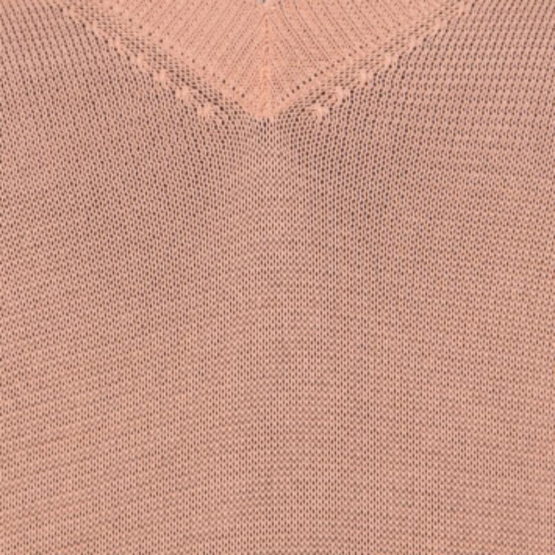Prada Pastel Orange Knitted V-Neck Loose Pullover S 1