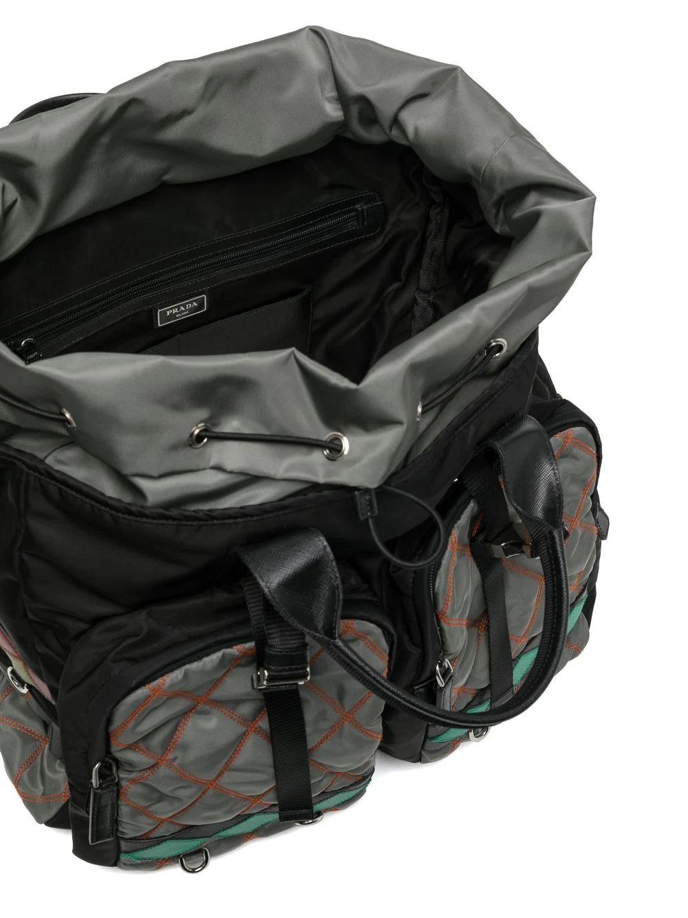 Black Prada patchwork travel bag 