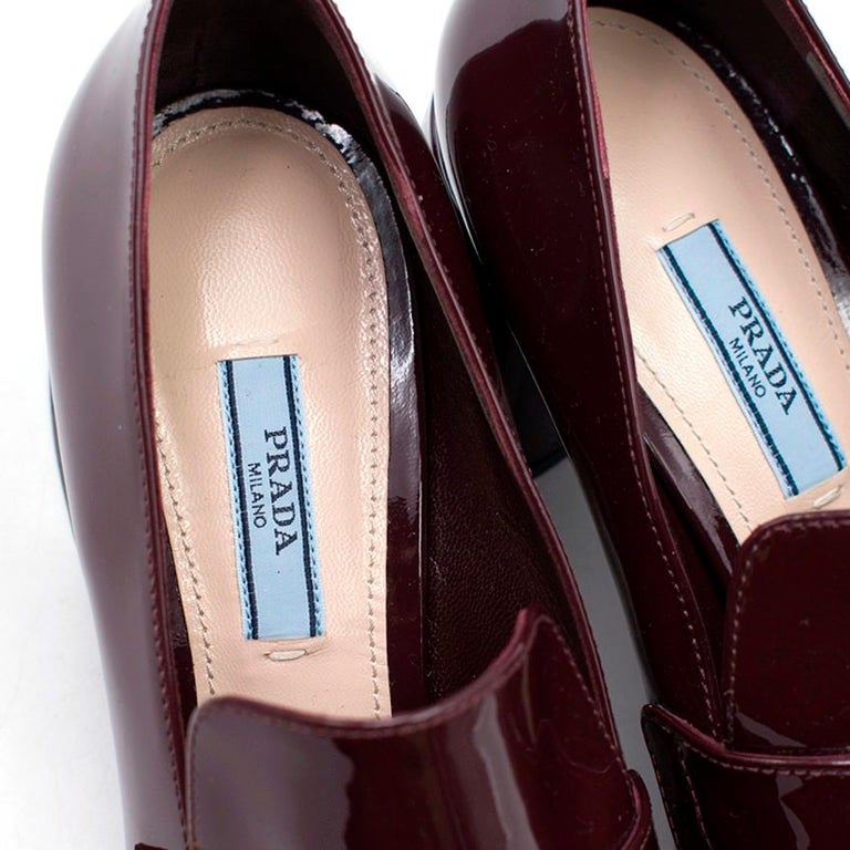 Prada Patent Heeled Loafers US 9 at 1stDibs prada heeled loafers