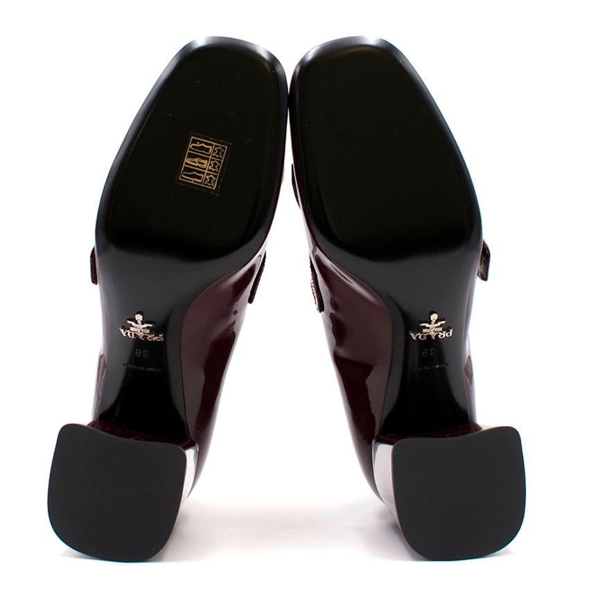 Prada Patent Heeled Loafers US 9 In Excellent Condition In London, GB