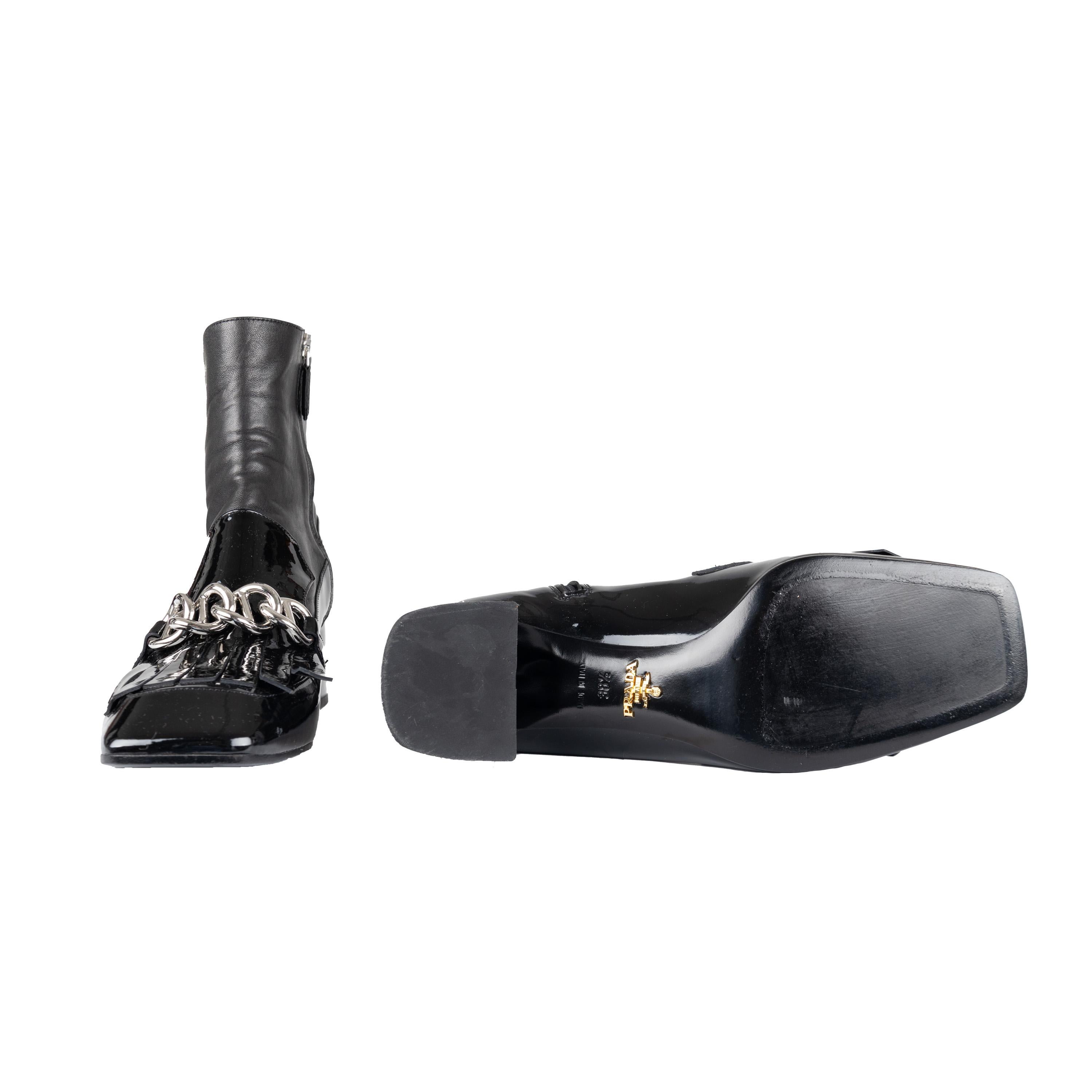 Women's Prada Patent Leather Ankle Boots - '10s For Sale
