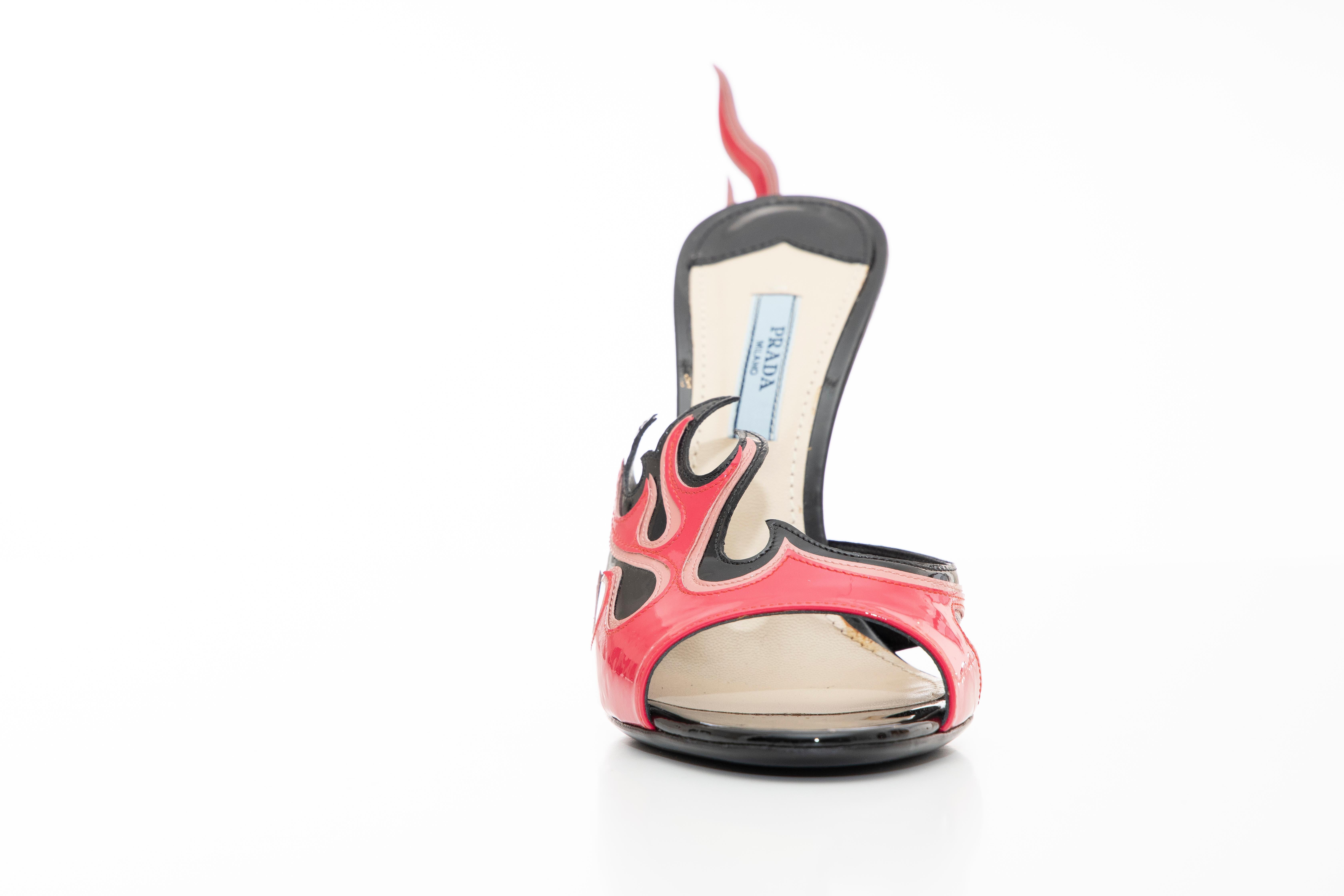 Prada Patent Leather Flame Slide Sandals, Spring 2012 1