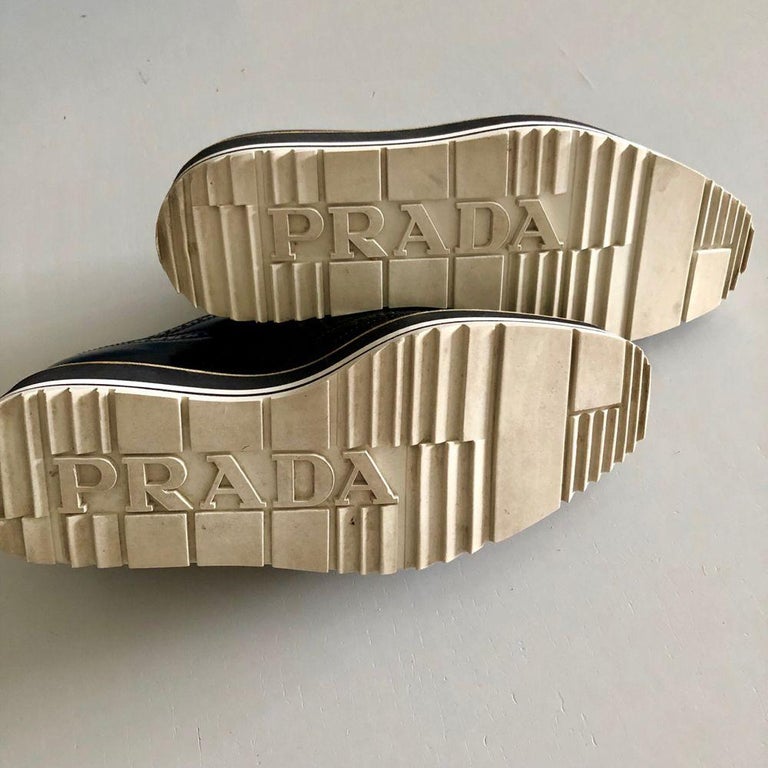 Prada Patent Leather Flats in Black For Sale at 1stDibs