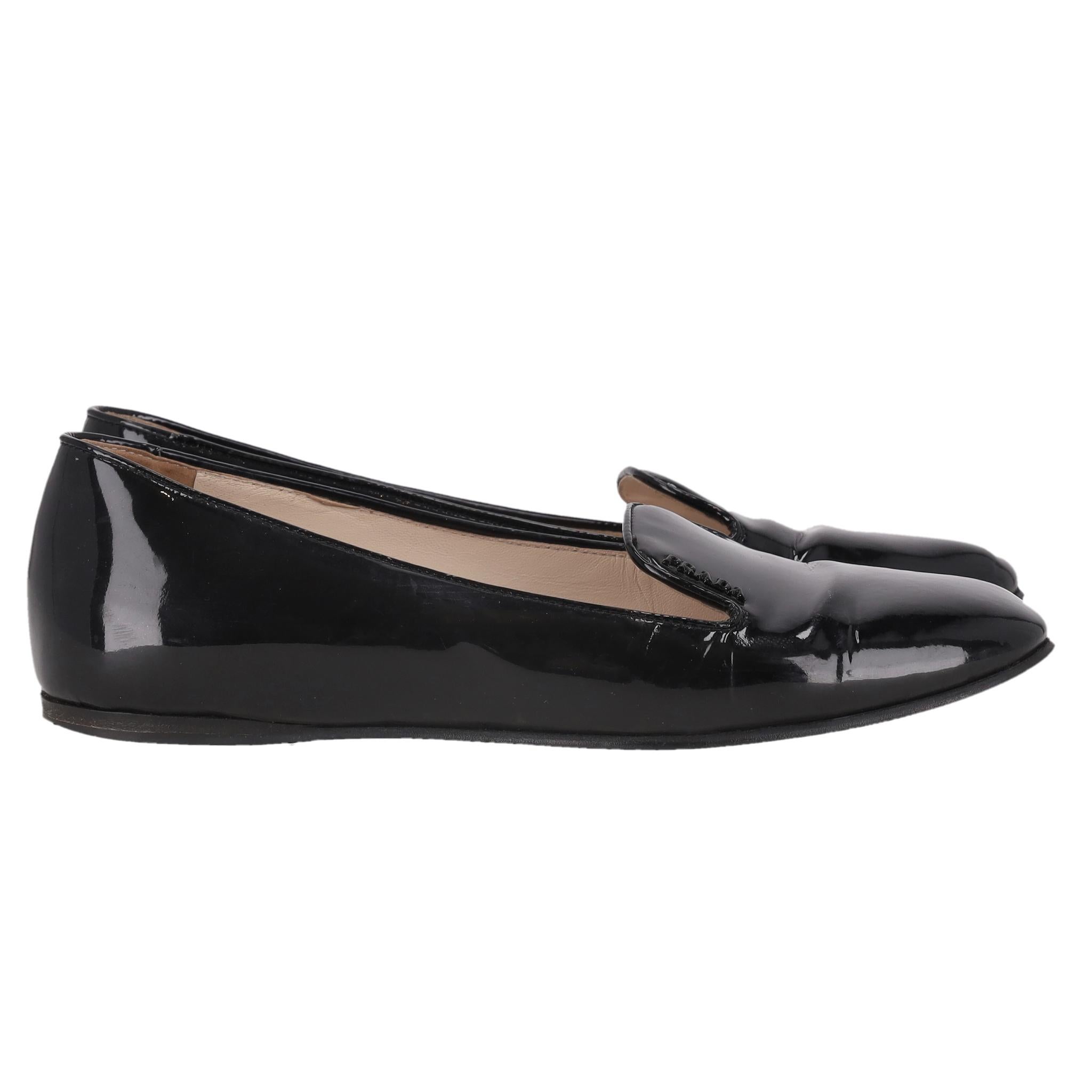 Nero Mocassini in pelle di Prada in vendita