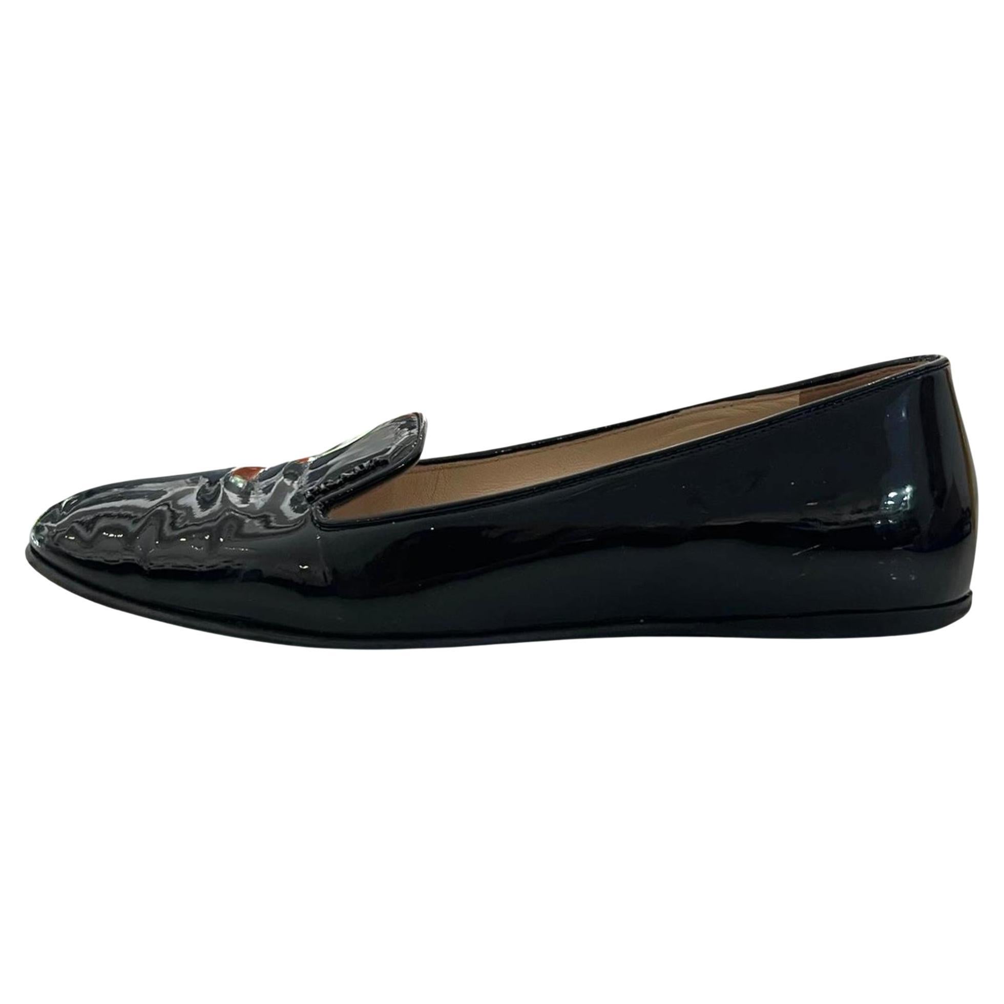 Mocassins en cuir verni Prada