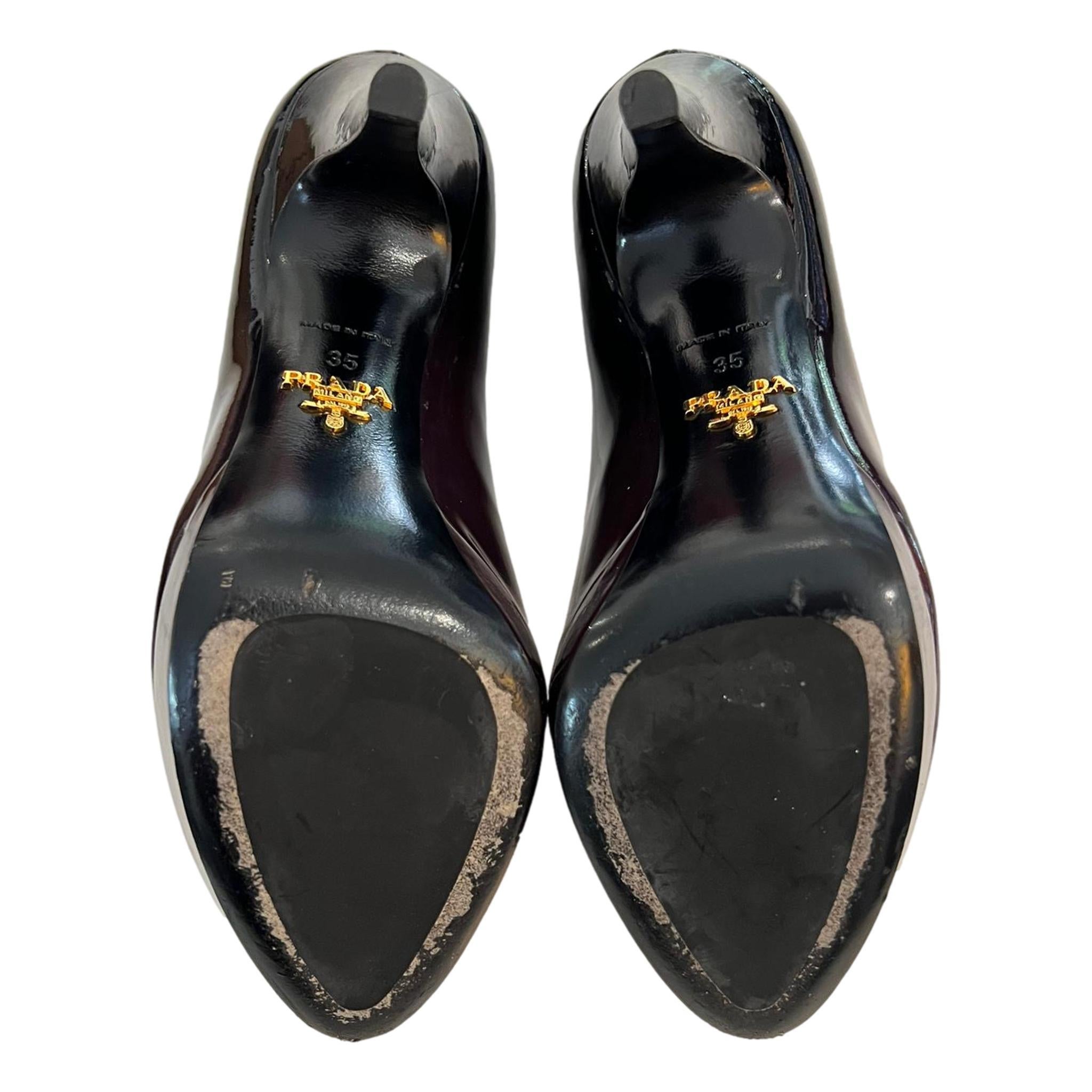 Prada Patent Leather Ombre Platform Pumps For Sale 2
