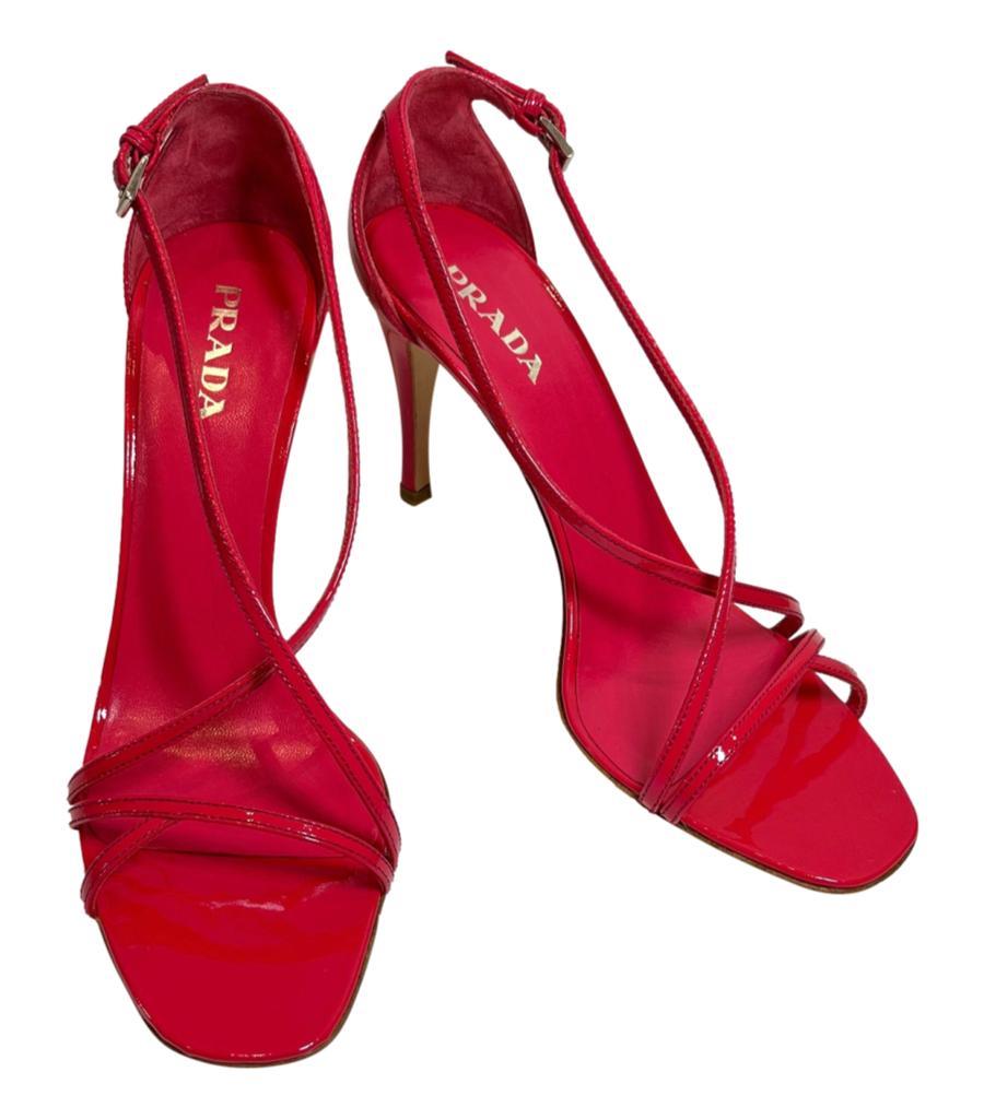 Red Prada Patent Leather Sandals